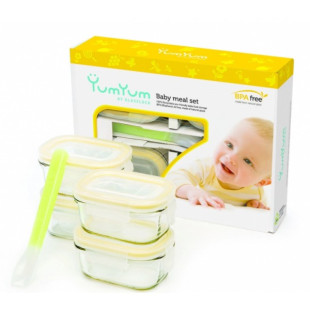 Detské dózy na potraviny - Baby set - 4x 150ml + lyžička GL-267