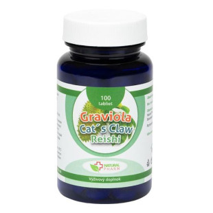 Graviola + Cat´s Claw /Mačací pazúr/ + Reishi tablety 100 ks Graviola + Cat´s Claw /Mačací pazúr/ + Reishi tablety 100 ks