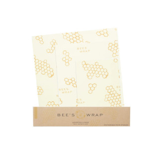Sada 3 obalov Bee's Wrap rôznych veľkostí - Béžová s potlačou medového plástu - 1ks Sada 3 obalov Bee's Wrap rôznych veľkostí - Béžová s potlačou medového plástu - 1ks